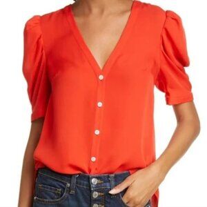 Veronica Beard Garland Blouse - Poppy, size 8
